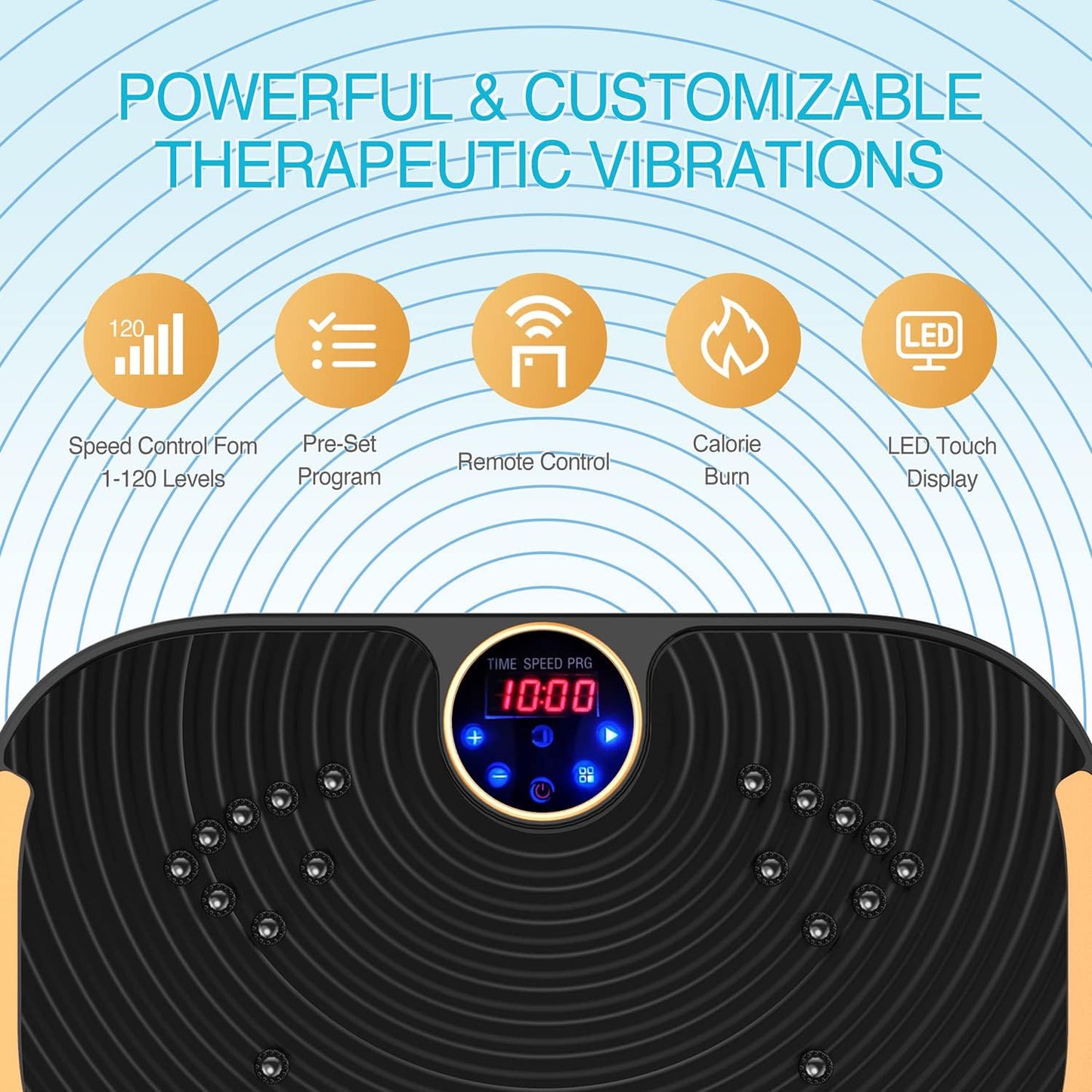 AXV Vibration Plate Fitness Platform Exercise Machine Vibrating Lymphatic Drainage Shaking Full Body Shaker Workout Vibrate Stand Shake Board Sport Gym for Weight Loss Fat Burner for Women Men