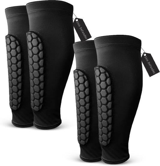 Shin Defender Shin Guards - 2 Pairs of Shin Defender Shin Guards Kids, Soccer Shindefender Sleeves for Youth Adult