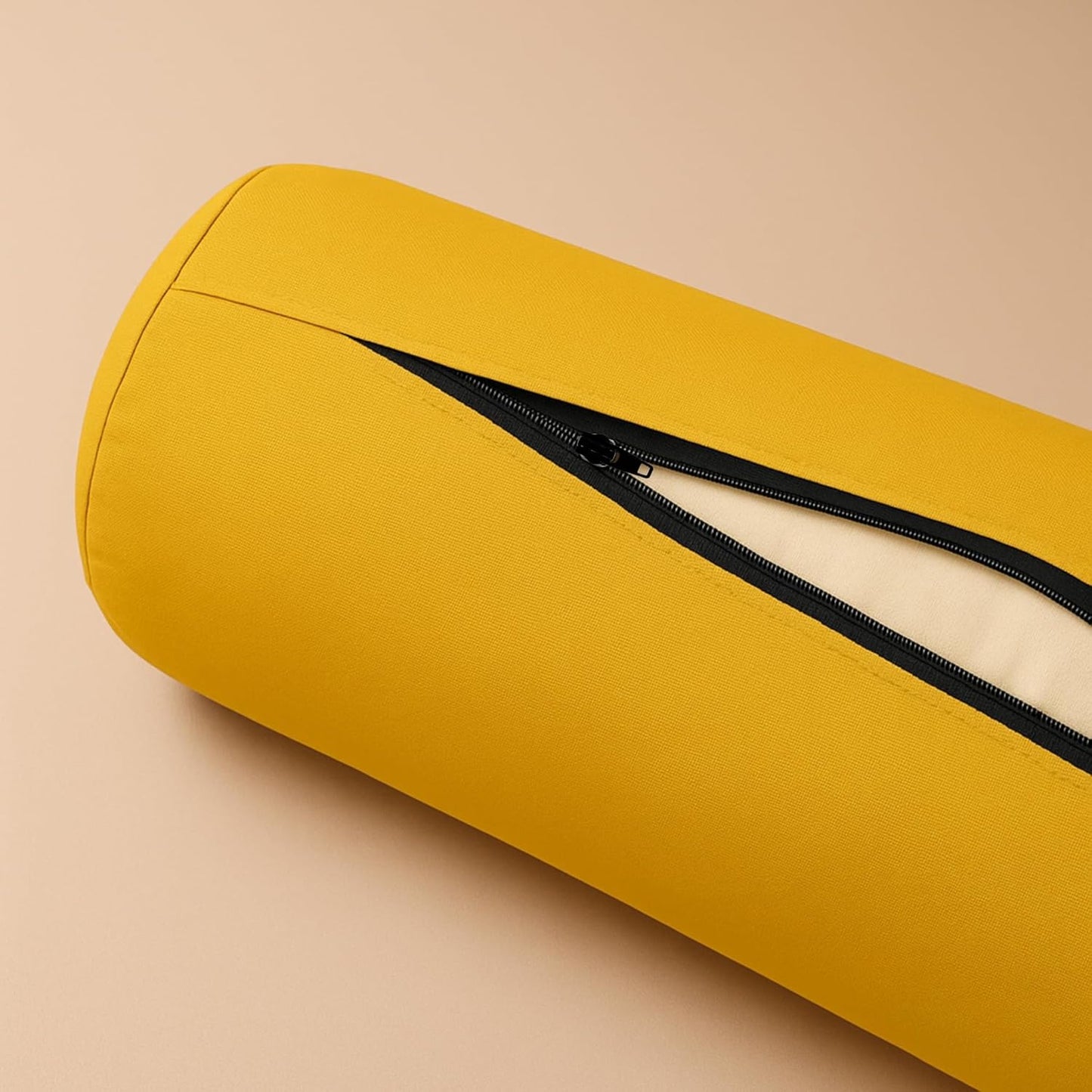 Yogikuti Iyengar Yoga Bolster for Restorative Yoga and Meditation – Lightweight Cotton Support Pillow with Handle for Easy Carry, Versatile for Pose Modification, Balance, Back Relief, and Relaxation