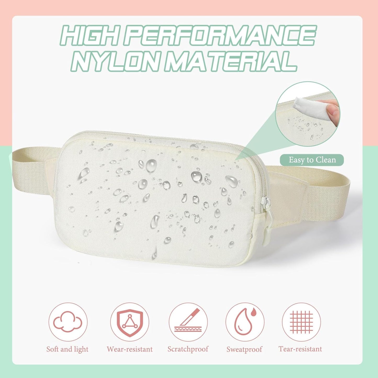 MoKo Fanny Packs for Women Men, Fashion Running Waist Packs, Crossbody Mini Bag Fanny Pack Belt Bag with Adjustable Strap for Running Outdoors Workout Travel Hiking Cycling