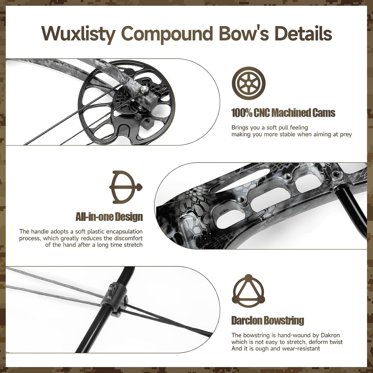 Compound Bows Draw Weight 30-70lbs Ready to Shoot, Bow and Arrow Set for Adults, Archery Set Come with All The Accessories