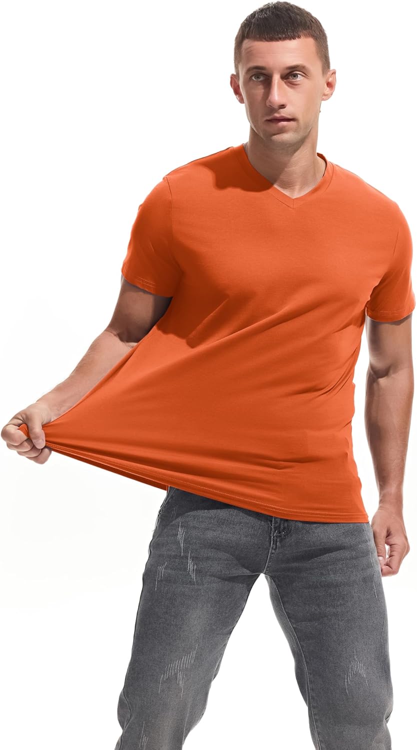 VEIISAR Premium V Neck T Shirts for Men - Modern Fitted Tees Vneck Undershirts
