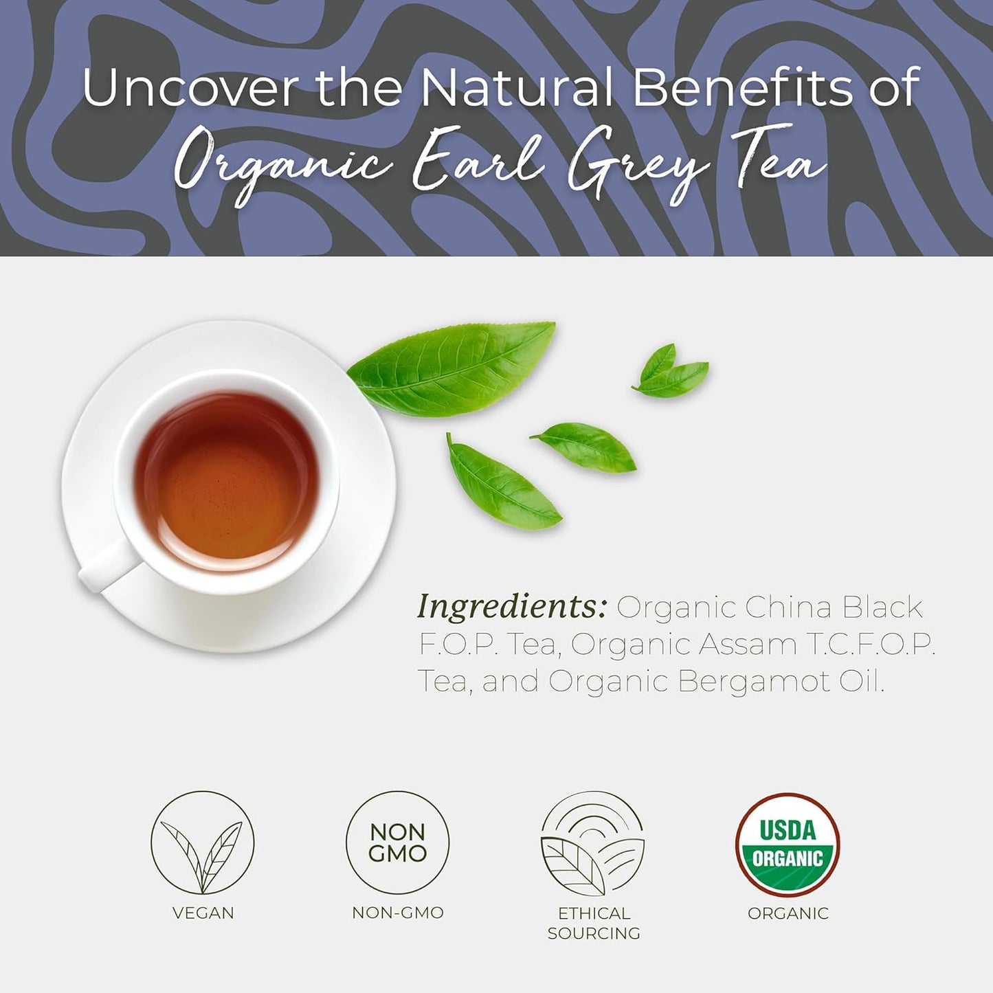 Starwest Botanicals Organic Earl Grey Tea - Caffeinated Herbal Blend with Black Tea & Bergamot, Enjoy Hot or Cold, String Free Sachets, USDA Organic, Non GMO - Bulk Pack, 100 Tea Bags