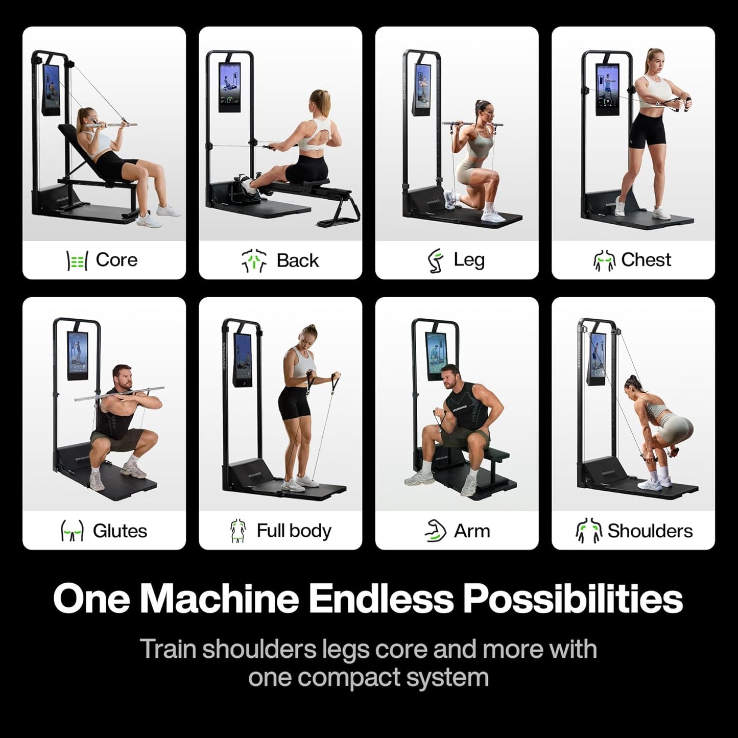 Home Gym, Smart AI-Powered Multi-Functional Smith Machine for Full Body Strength Training, All-in-one Gym Equipment, Digital Weight System, Workout Station, Squat Rack, Gym Monster 2
