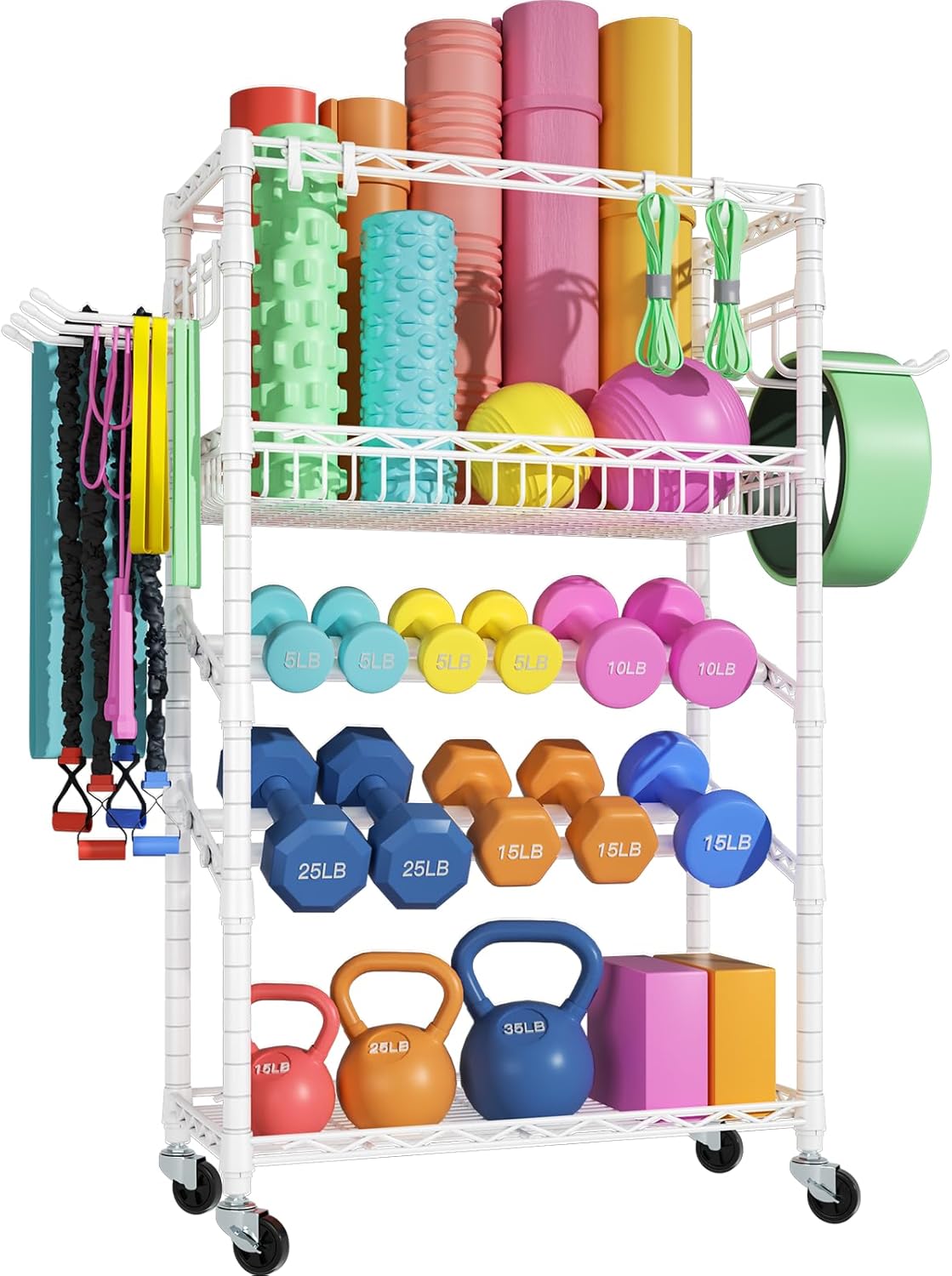 S3 Dumbbells Rack Storage Rack, Portable Home Gym Storage, Yoga Mat Storage, and Weight Rack Organizers for Gym Studio