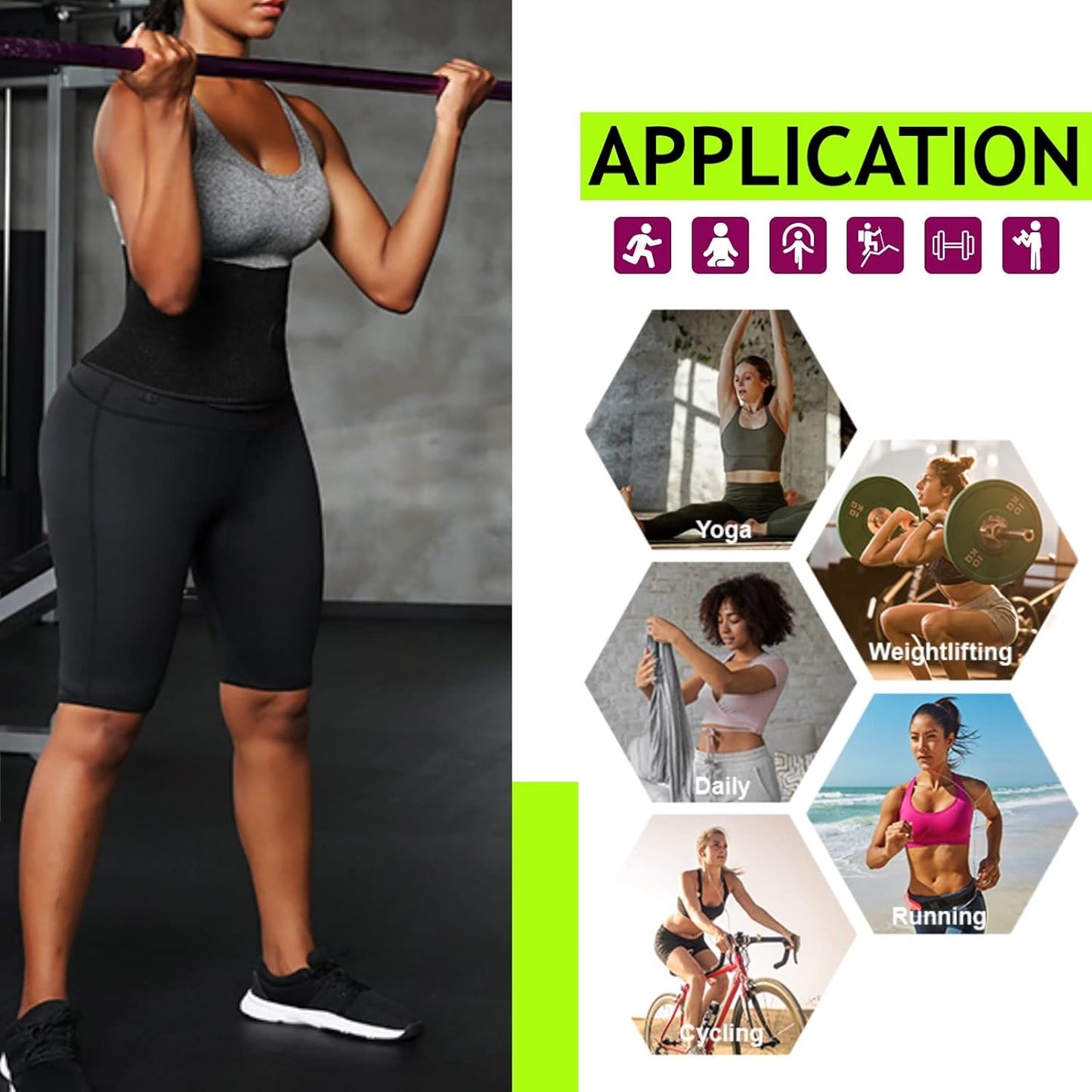 huiming Sauna Sweat Shorts for Women High Waisted stomach Waist Trainer Slimming Leggings Pants Body Shaper