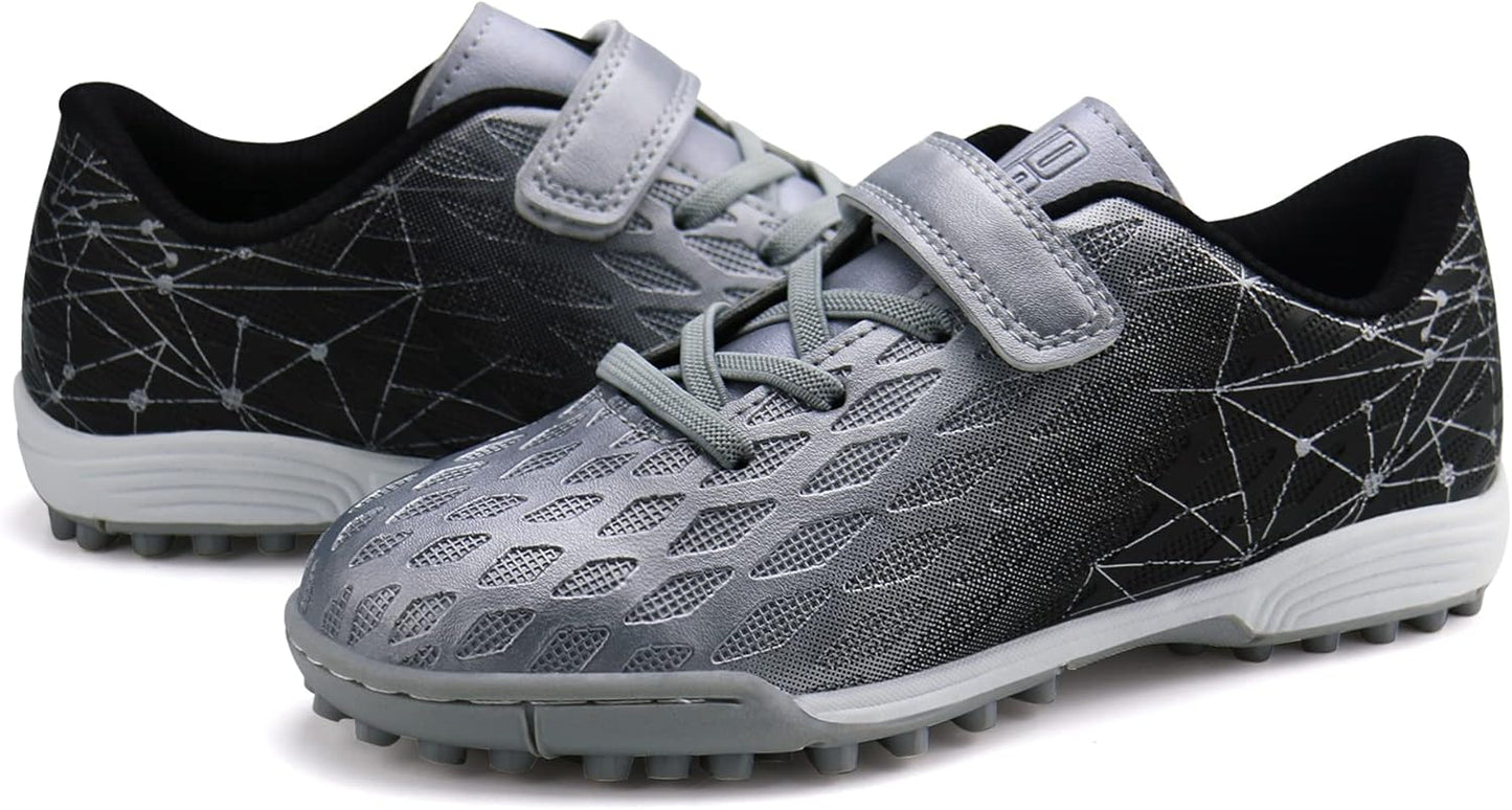 brooman Kids Indoor Soccer Shoes Boys Girls Soccer Cleats Athletic Turf Shoes