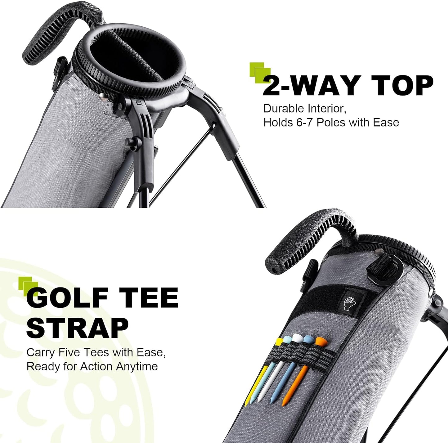 Golf Lightweight Stand Carry Bag– Easy to Carry and Durable Pitch n Putt Golf Bag for The Driving Range, Par 3 and Executive Courses–31.5 inches Tall