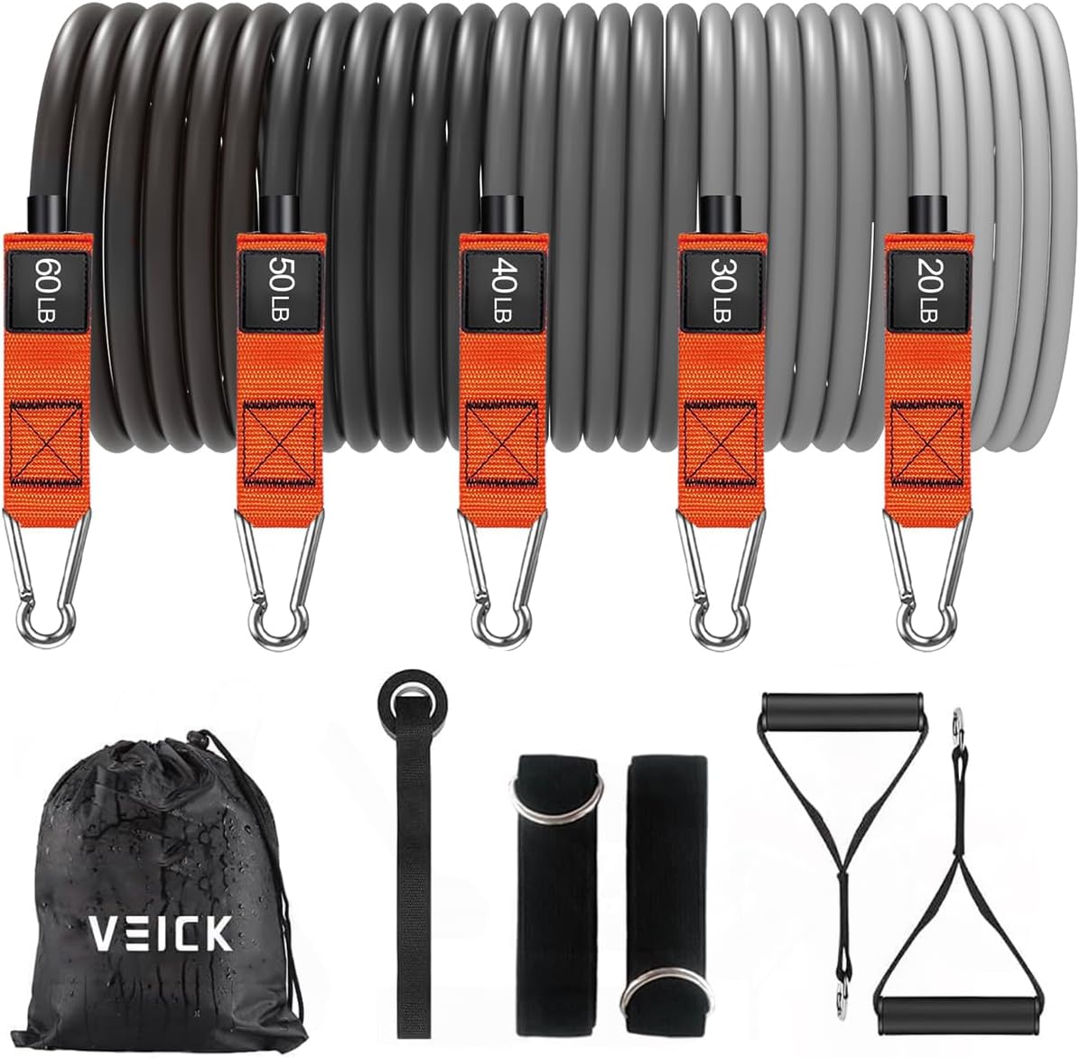 VEICK Resistance Bands, Exercise Bands, Workout Bands, Resistance Bands for Working Out with Handles for Men and Women, Exercising Bands for Fitness Weights Work Out at Home