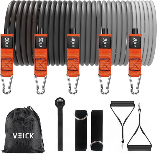 VEICK Resistance Bands, Exercise Bands, Workout Bands, Resistance Bands for Working Out with Handles for Men and Women, Exercising Bands for Fitness Weights Work Out at Home