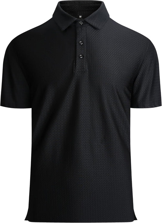 WARHORSEE Golf Polo Shirts for Men Short Sleeve Wrinkle Free 4 Way Stretch Moisture Wicking Performance Collared Tshirts