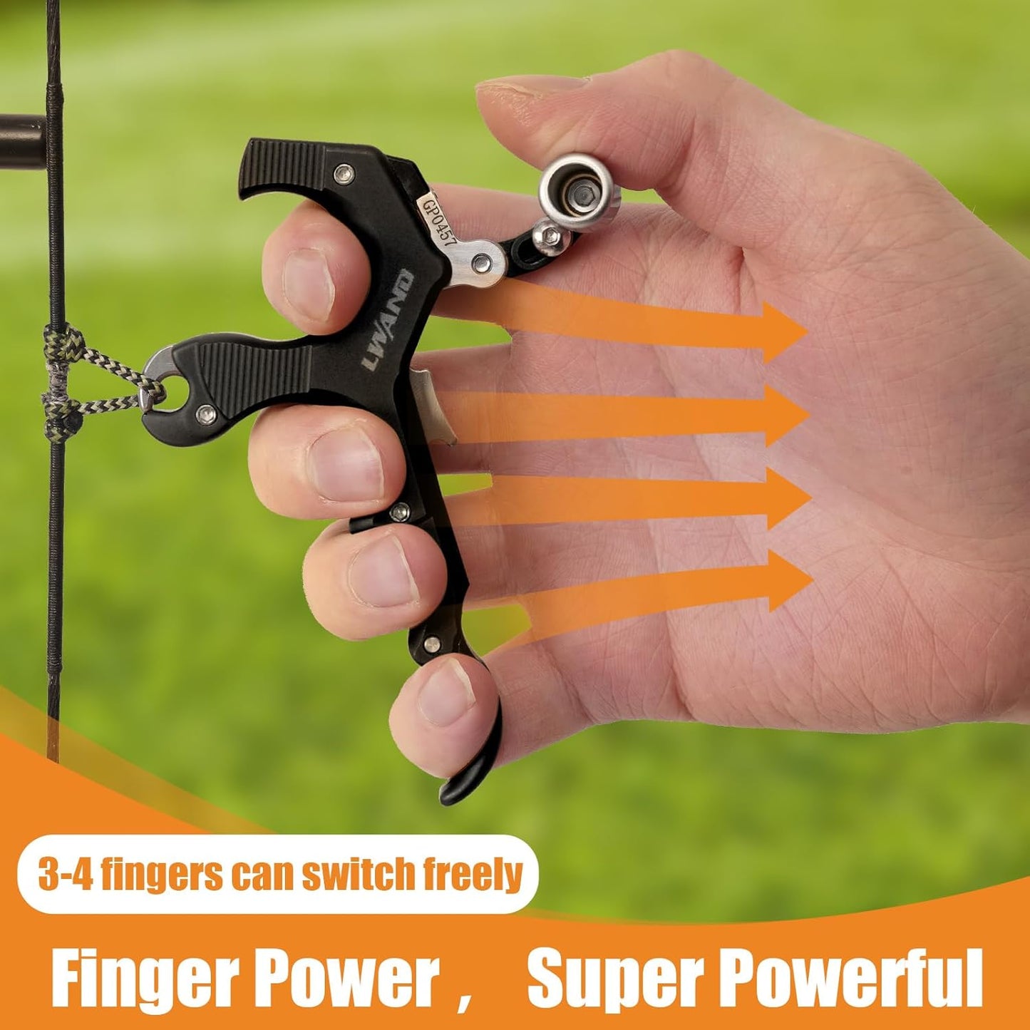 LWANO Archery Compound Bow Release Aids Trigger 3-4 Finger Adjustable Wristband Thumb Arrow Release Aids for Adults Youth Hunting Shooting Training Accessories
