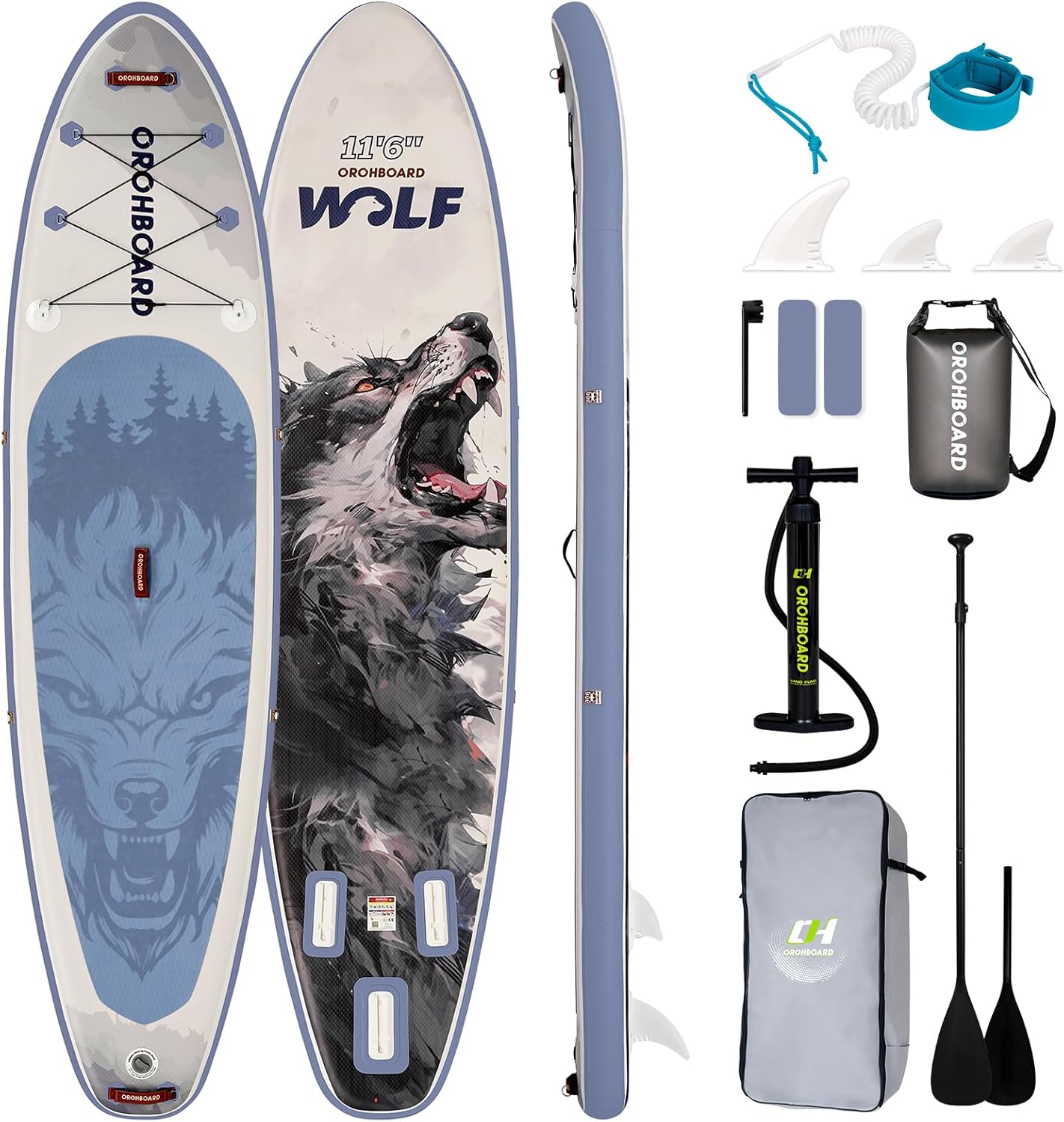 10’6/11’6 Inflatable Stand Up Paddle Board with Premium Paddleboards Accessories, Wide Stable Designed SUP Paddleboard for Adults & Youth.