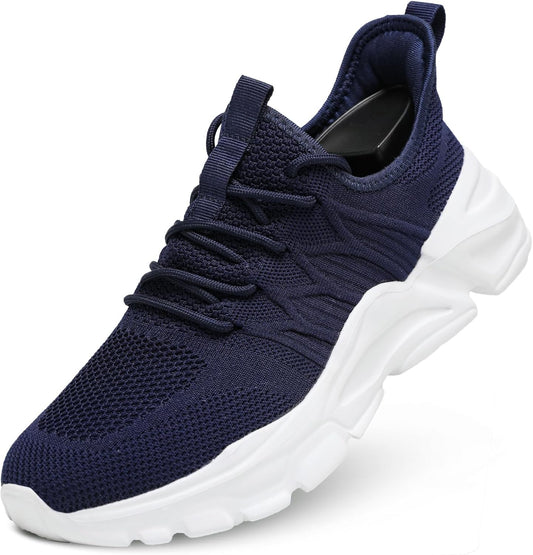 Mens Slip On Running Shoes Athletic Walking Trainers Lightweight Breathable Mesh Tennis Sneakers