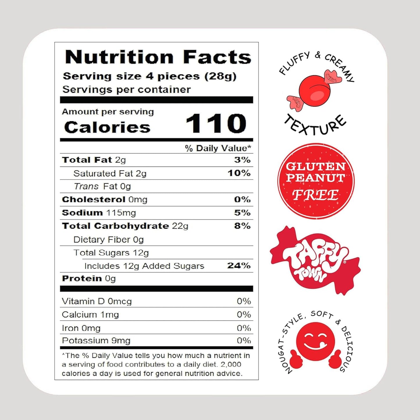 Taffy Town Saltwater Taffy, Vanilla, 2.5Lb