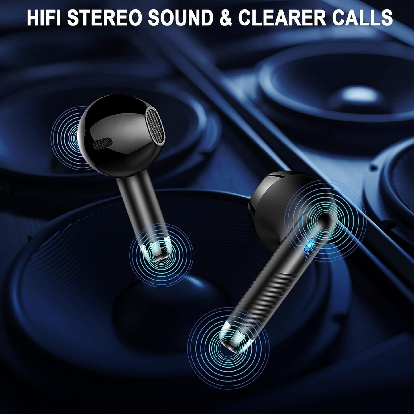 Wireless Earbuds, Bluetooth 5.4 Ear Buds LED Power Display Headphones Bass Stereo, Bluetooth Earbuds in-Ear Noise Cancelling Mic, 40H Playback Mini Case IP7 Waterproof Sports Earphones for Android iOS