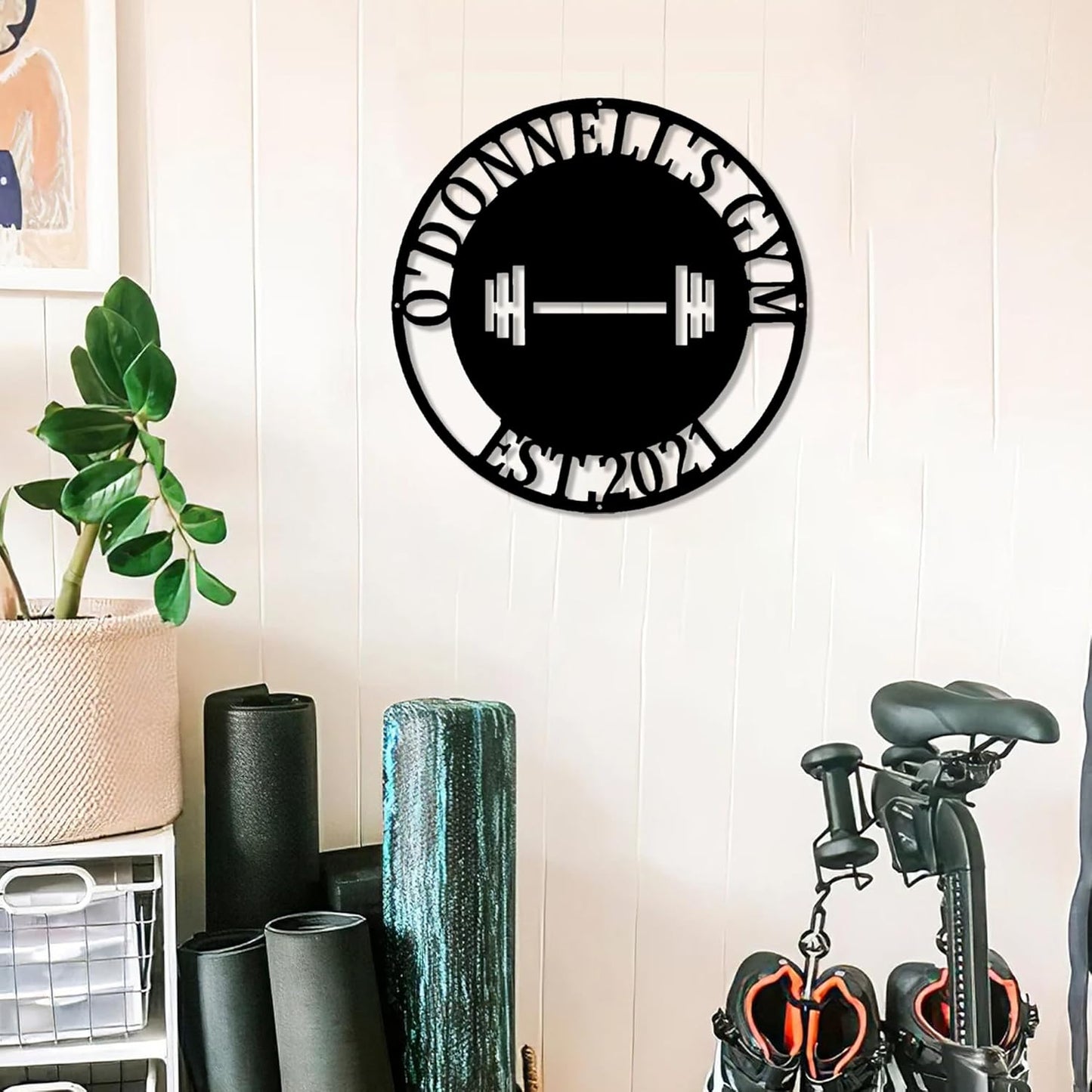 Luxury Personalized Home Gym Metal Sign, Gym Decor, Workout Room Sign