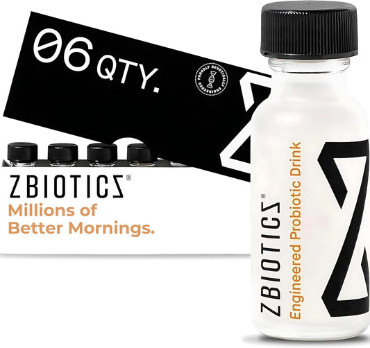 ZBiotics — Feel Better After Drinking, Wake Up Refreshed, Science-Backed, Patented Probiotic for Easier Mornings, Travel-Friendly, 6-Pack of 0.5 Fl Oz Bottles
