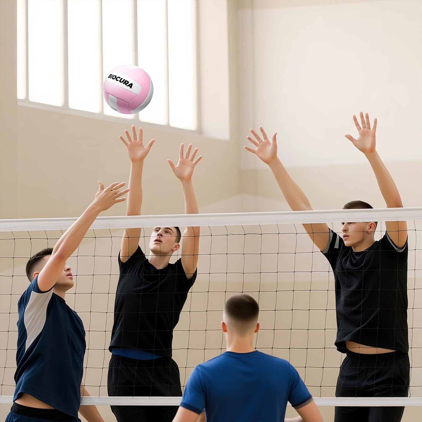 Softy Volleyball, Durable PU Leather,Waterproof Indoor Outdoor Soft Volleyball for Beach Game Gym Training (Official Size 5)