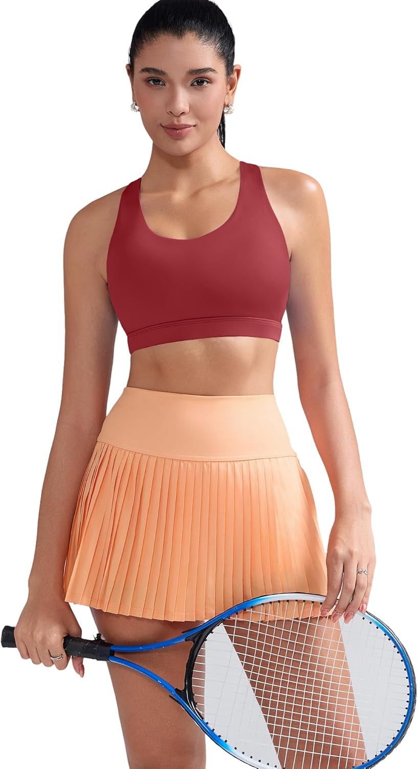 RUNNING GIRL Sports Bra for Women, Criss-Cross Back Padded Strappy Sports Bras Medium Support Yoga Bra with Removable Cups