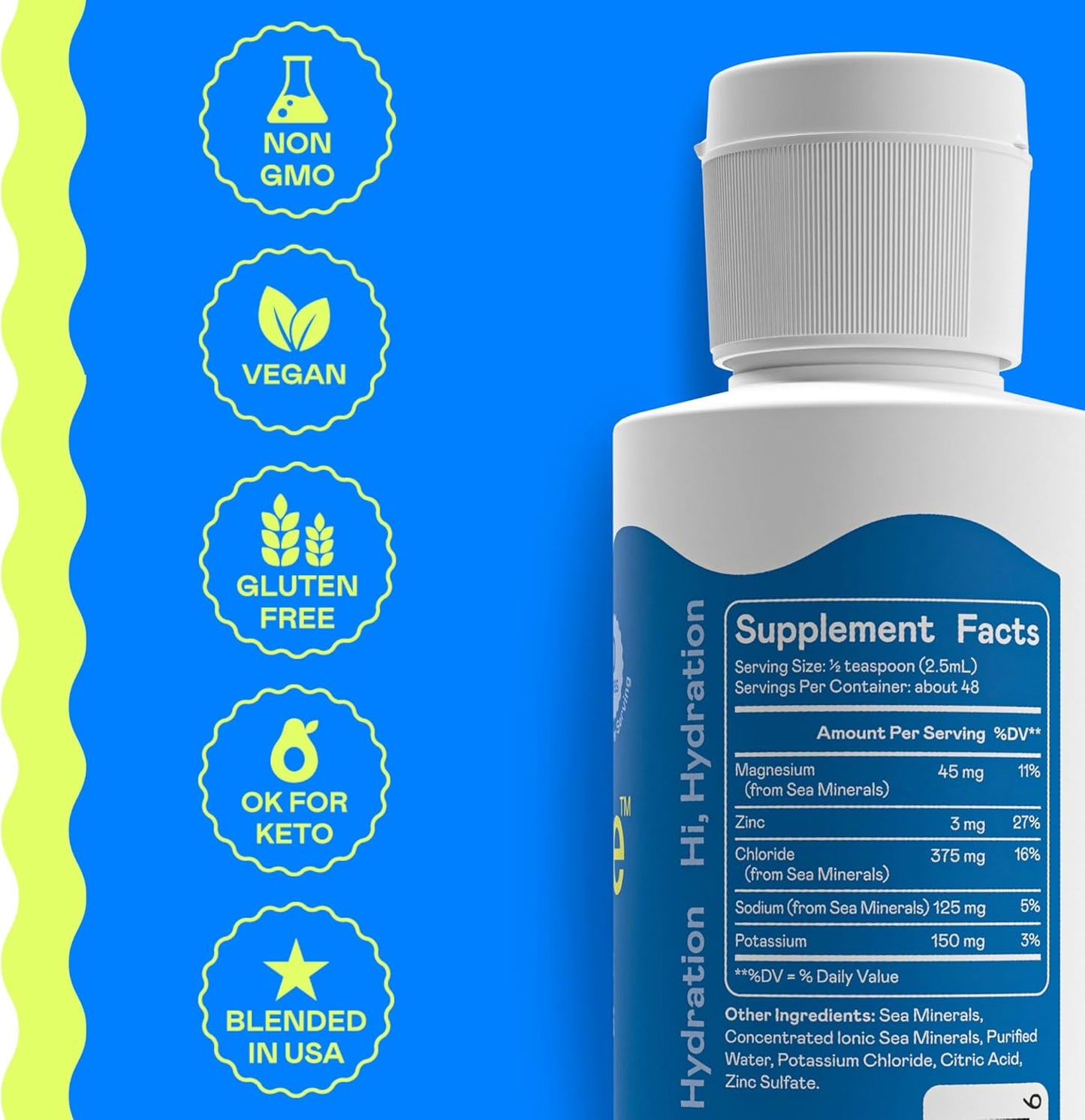 Hi-Lyte Sugar Free Electrolytes for Rapid Hydration, Fasting and Immune Support (3 Bottles, 144 Servings) | NO Calories | 20%+ More Potassium, Magnesium & Zinc