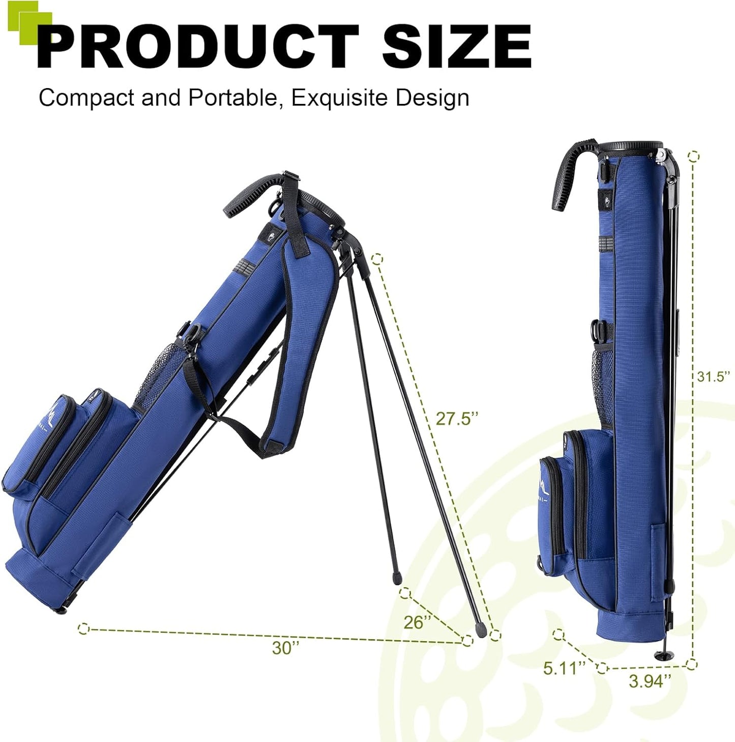 Golf Lightweight Stand Carry Bag– Easy to Carry and Durable Pitch n Putt Golf Bag for The Driving Range, Par 3 and Executive Courses–31.5 inches Tall