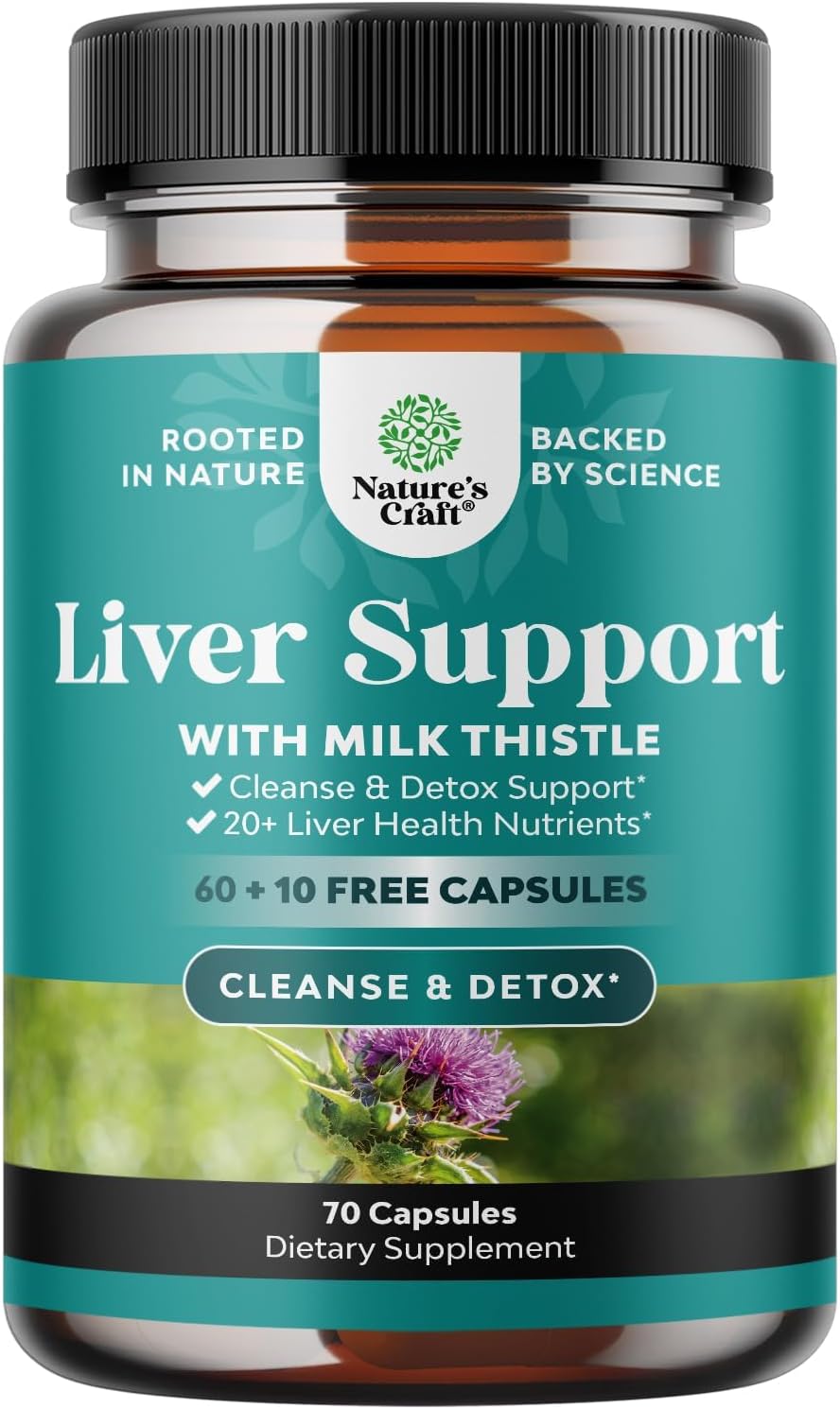 Liver Cleanse Detox & Repair 70 Capsules - Herbal Liver Support Milk Thistle Supplement - Silymarin Milk Thistle Supplements with Dandelion Root, Choline, Beetroot & Artichoke Extract