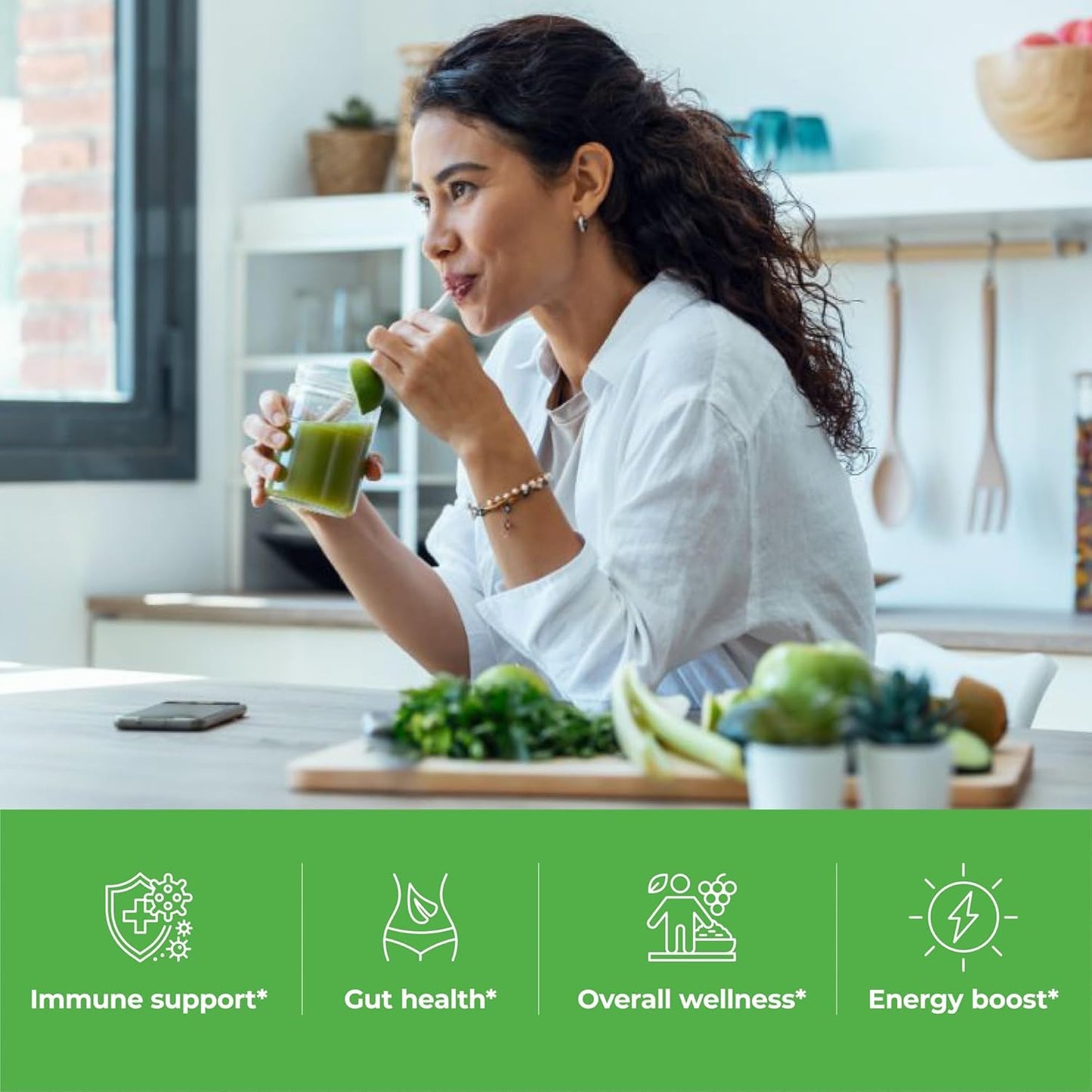 Paradise Herbs ORAC Energy Greens, Apple Superfood Powder, Over 40,000 ORAC Antioxidants, Organic Greens, Berries, Mushrooms & Probiotics, Non-GMO, Gluten-Free, 25 Servings