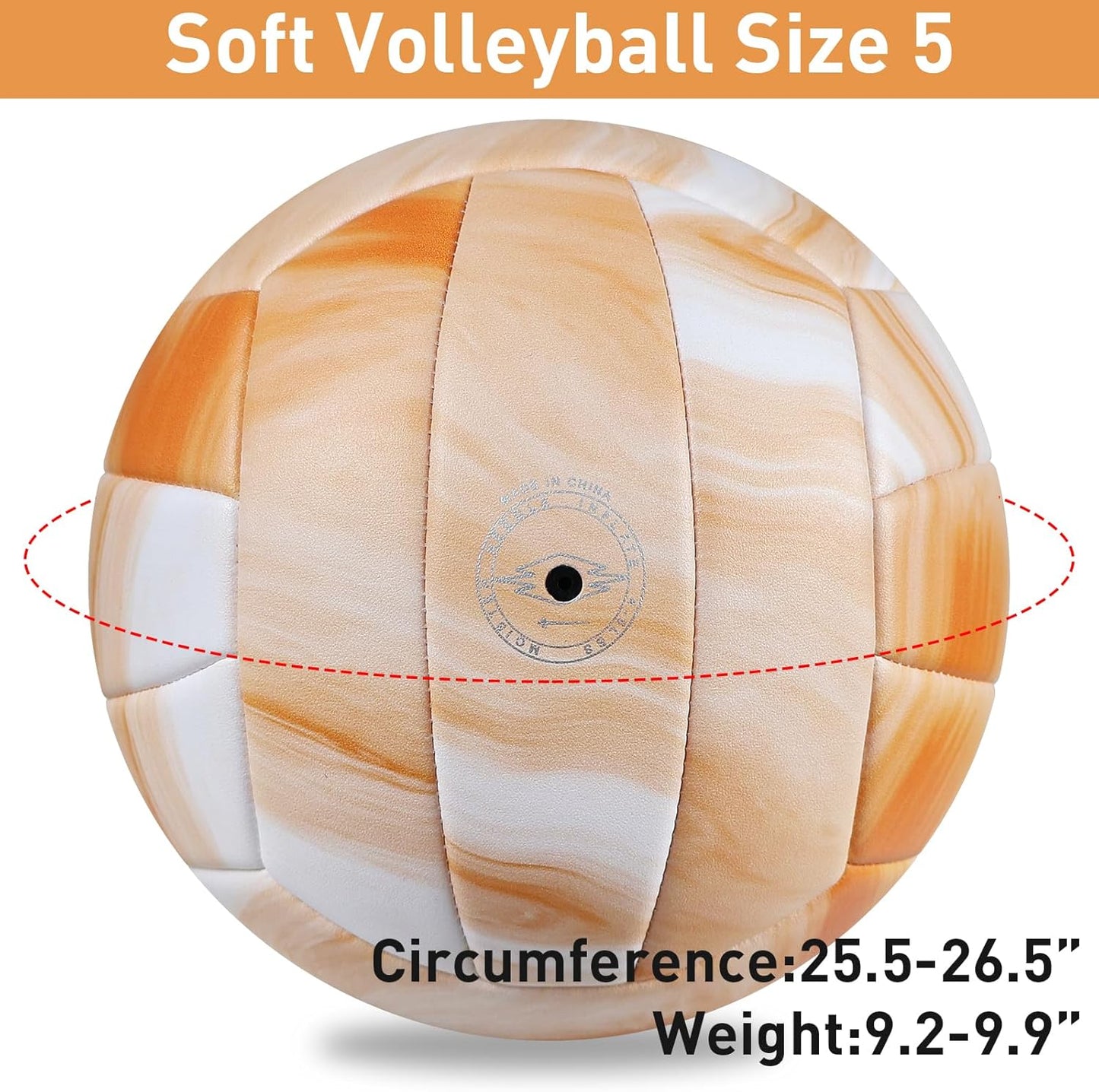 EVZOM Super Soft Volleyball Beach Volleyball Official Size 5 for Outdoor/Indoor/Pool/Gym/Training Premium Volleyballs Equipment Durability Stability Sports Ball