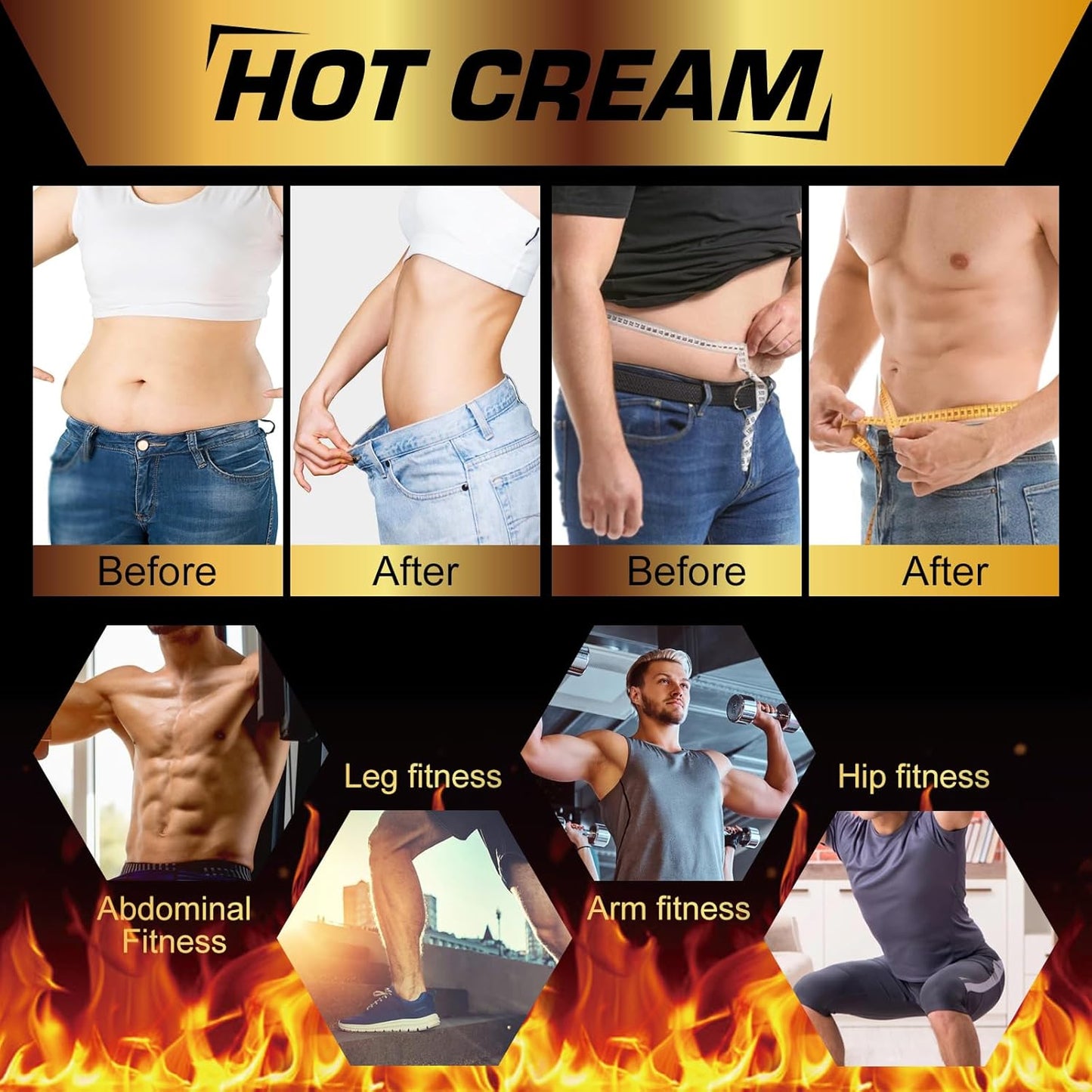 Hot Sweat Cream 2Pack, Creams for Belly Natural Weight Loss Cream Weight Loss Workout Enhancer for Women and Men Cellulite for Thighs Legs Abdomen Arms and Buttocks