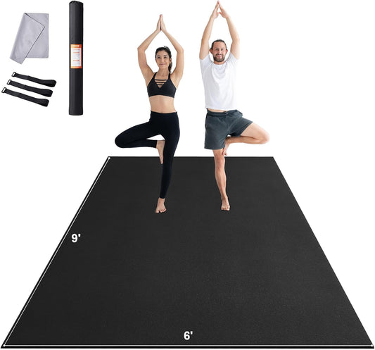 VEVOR Large Exercise Mat, Non Slip High Density Premium Yoga Mat, Exercise Yoga Mat for Men Women, Fitness & Exercise Mat with Bag & Carry Strap, for All Types of Home Yoga, Pilate & Floor Workout