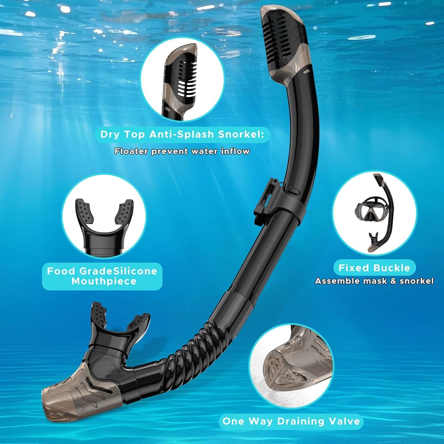 2 Pack Snorkeling Gear for Adults, Dry Snorkel, Mask Set Adult, Diving Scuba Mask, Scuba Gear, Swimming Goggles with Nose Cover, Swim Freediving Tempered Glass Panoramic View Travel Packages