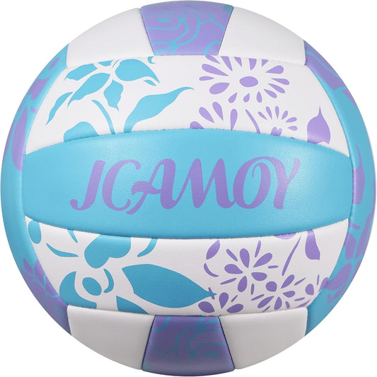 Volleyball Size 5 - Premium PU Leather, Ultra-Durable Soft to The Touch for Youth, Adults, Ideal for Indoor, Outdoor, Beach Sports Training(Blue Purple)