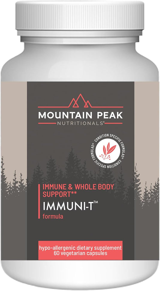 Mountain Peak Nutritionals Immuni-T - Helps Support Respiratory and Immune System - Zinc, Vitamin A, Vitamin C and Vitamin B6 - Hypoallergenic Dietary Supplement (60 Vegetarian Capsules)