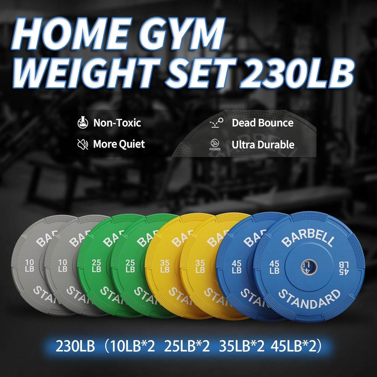 Mikolo All-in-One Smith Machine Home Gym with 230lbs Weight Plates, Power Cage with Cable Crossover, LAT Pulldown, Squat Rack & Adjustable Weight Bench