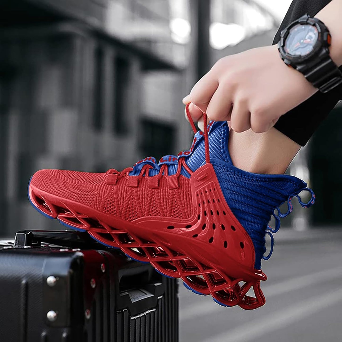 Hello MrLin Men's Running Shoes Non Slip Athletic Tennis Walking Blade Type Sneakers Hip Hop