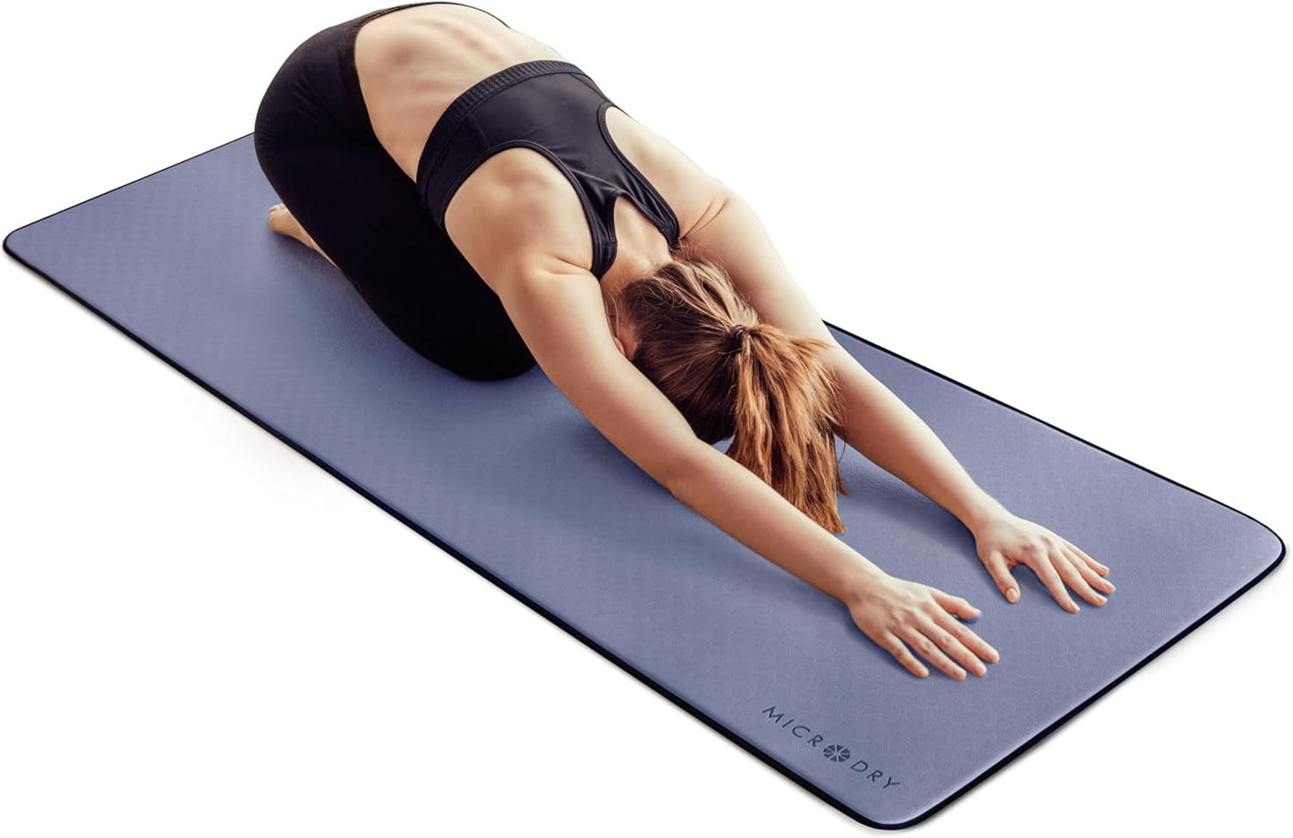 MICRODRY Deluxe Fitness Exercise Yoga Mat for Home & Gym, Extra Thick for High Impact Training, Multi Layered Skid Resistant Surface, Odor Neutralizing with Carrying Strap