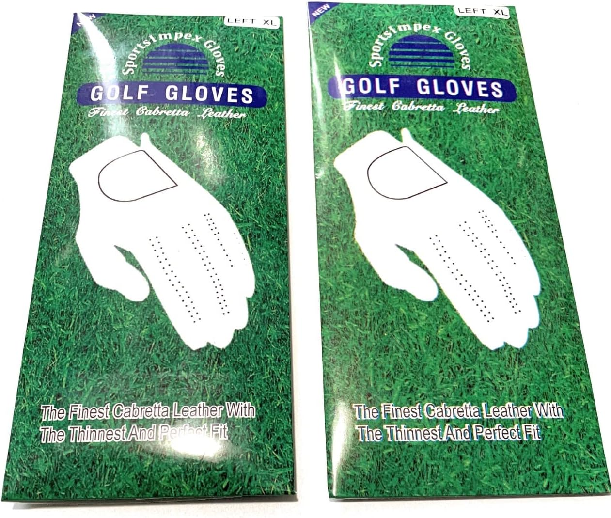 SportsImpex Golf Men's Golf Gloves Genuine Leather White Unlined Pack of 2