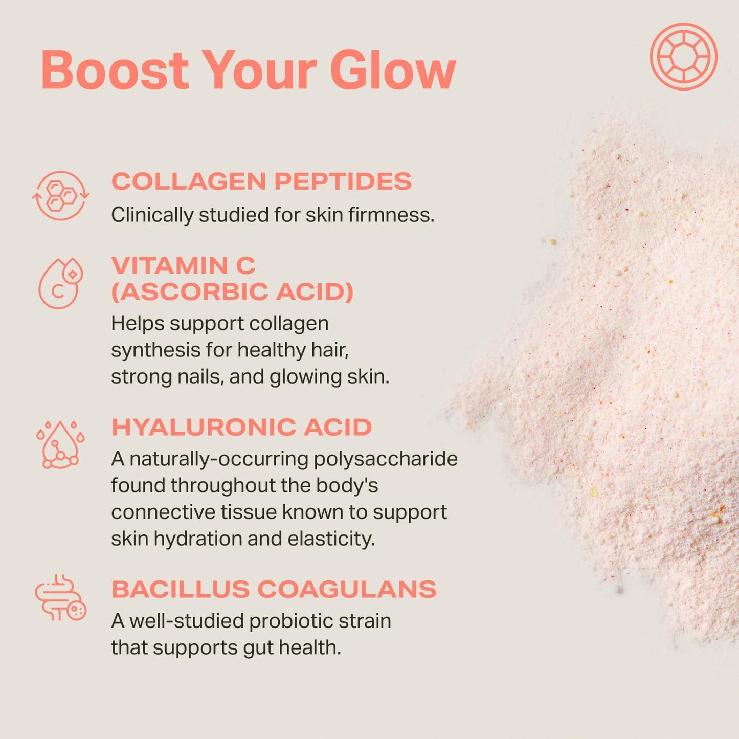 Proper, The Corals Daily Glow Beauty Blend - Nutrient Dense Superfood Powder with Collagen Peptides, Hyaluronic Acid Powder, Vitamin C, and MSM. Hair, Skin, Nail Vitamin Supplement for Women & Men