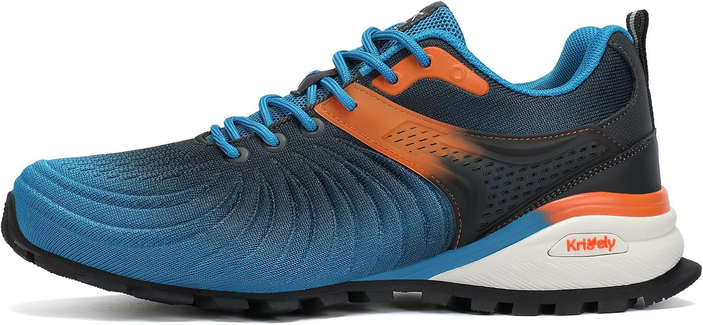 Kricely Men's Walking Shoes Breathable Lightweight Fashion Sneakers Non Slip Sport Gym Jogging Trail Running Shoes