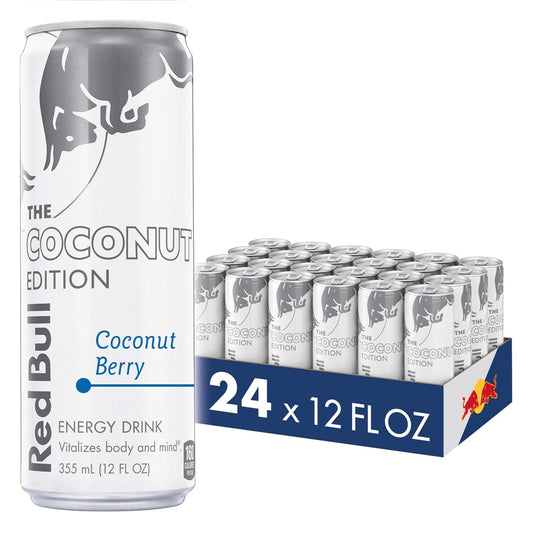 Red Bull Coconut Edition Energy Drink, Coconut Berry, with 114mg Caffeine plus Taurine & B Vitamins, 12 Fl Oz, Pack of 24 Cans