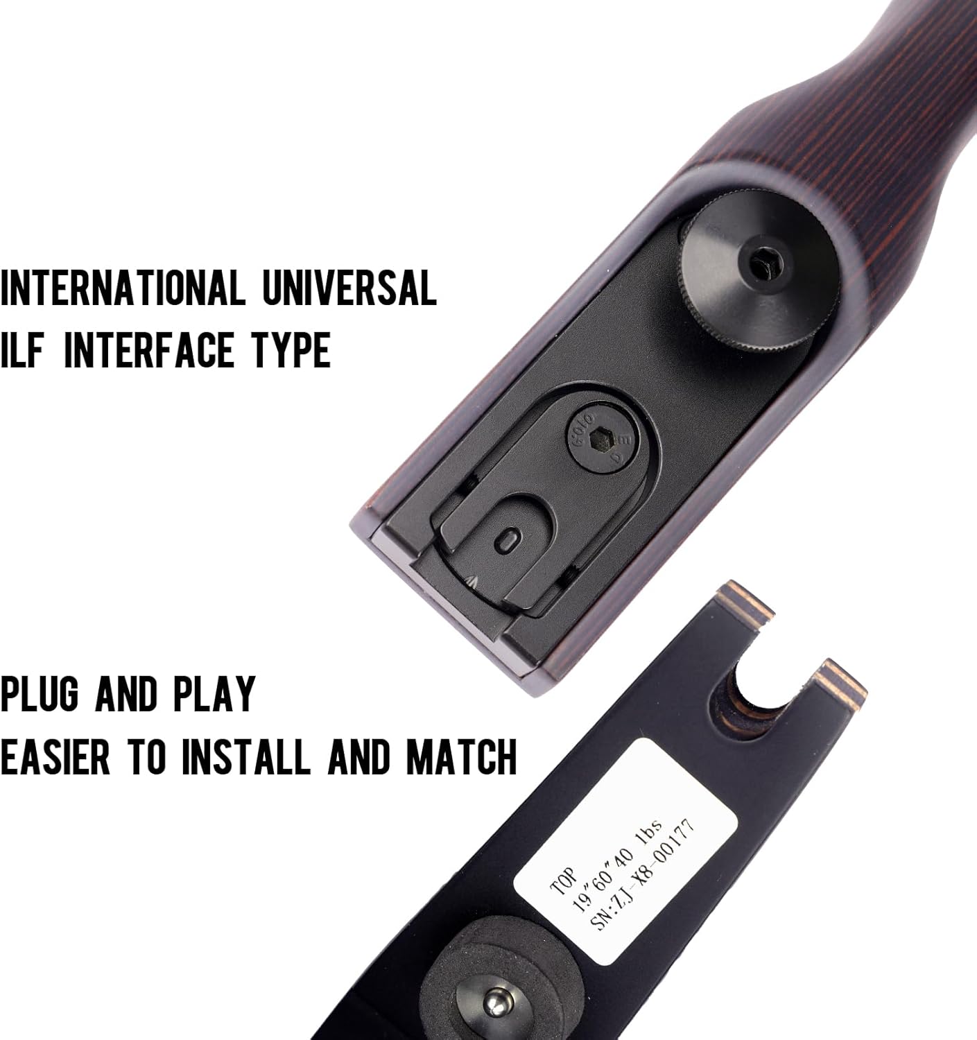 Sanlida Hermit X8 Standard ILF Takedown Hunting Recurve Bow for Adults and Hunters, 60 62 Inch Wooden Recurve Bows Package for Outdoor, Hunting and Practice 25-60Lbs RH Only