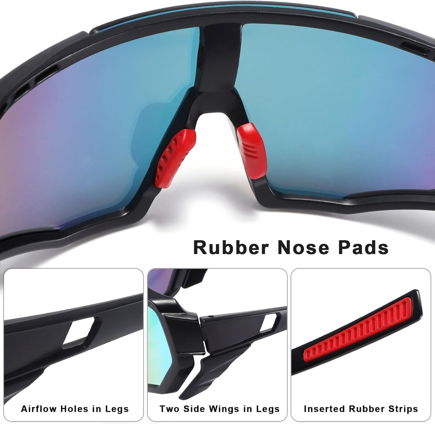 MALIDAK Sports Sunglasses for Mens Women Youth Baseball Sunglasses UV400 Protection Men Cycling Glasses