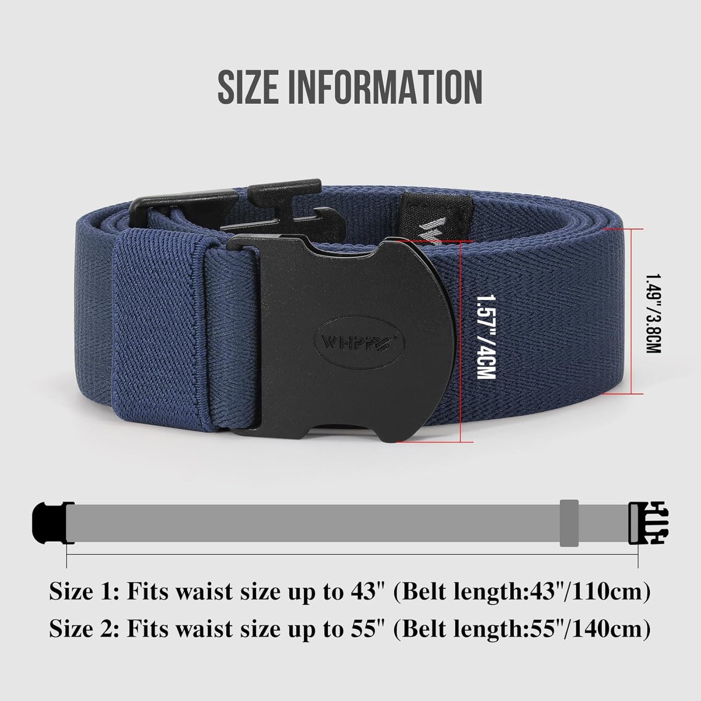 WHIPPY Mens Elastic Stretch Belt Unisex Adventure Web Belt for Women Men with Non-Metal Buckle Adjustable Belts