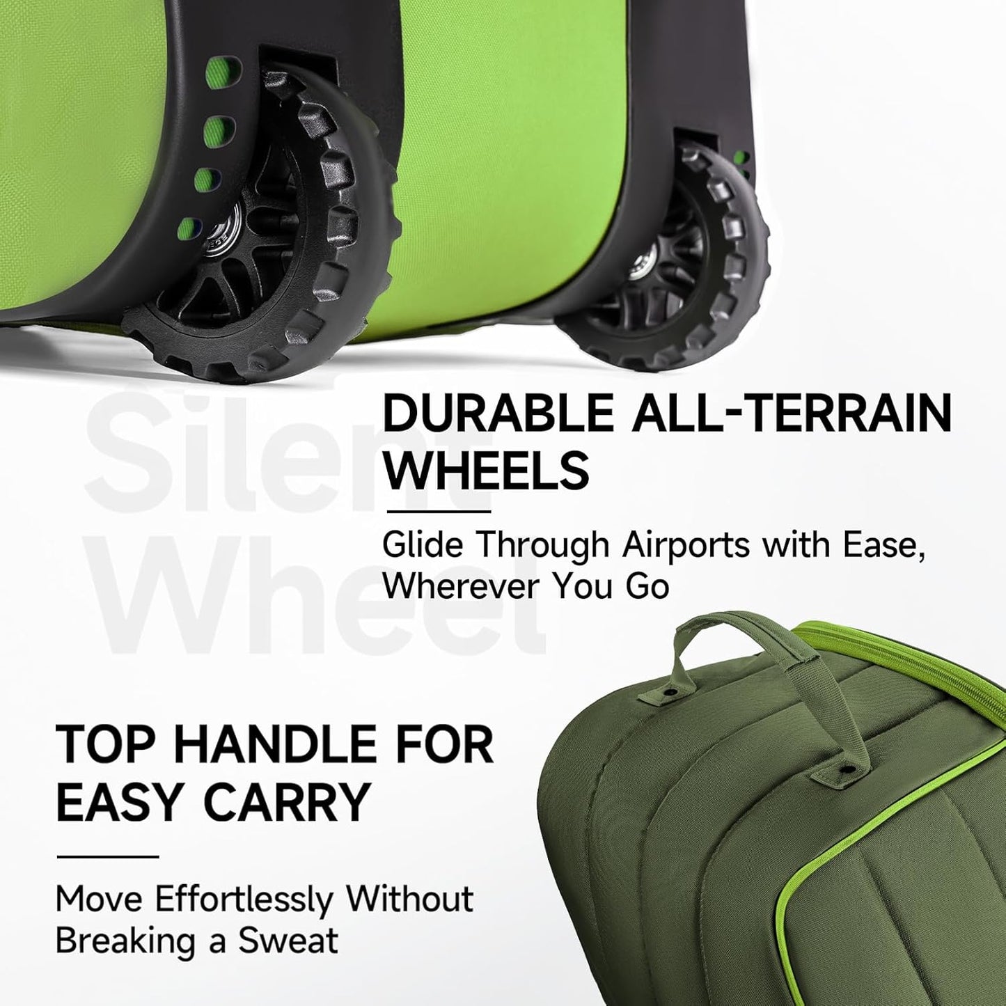 MANUEKLEAR 1680D Nylon Travel Golf Bags Club for Airlines with Wheels, Golf Travel Bags for Airlines with Padded Top, Golf Travel Case Cover with 3 Large Pocket for Golfer