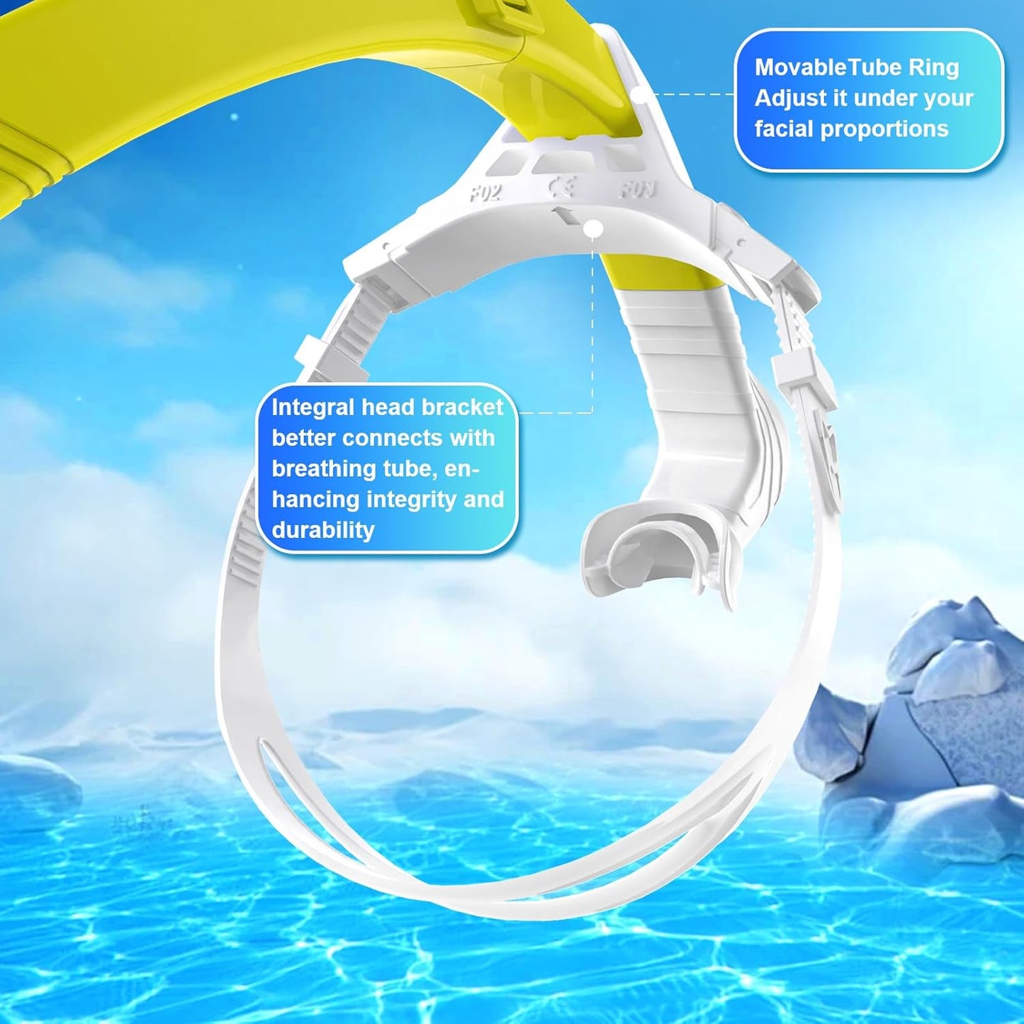 Greatever Detachable Portable Snorkel for Lap Swimming Unisex-Adult Silicone Adjustable Headband One Way Exhaust Valve