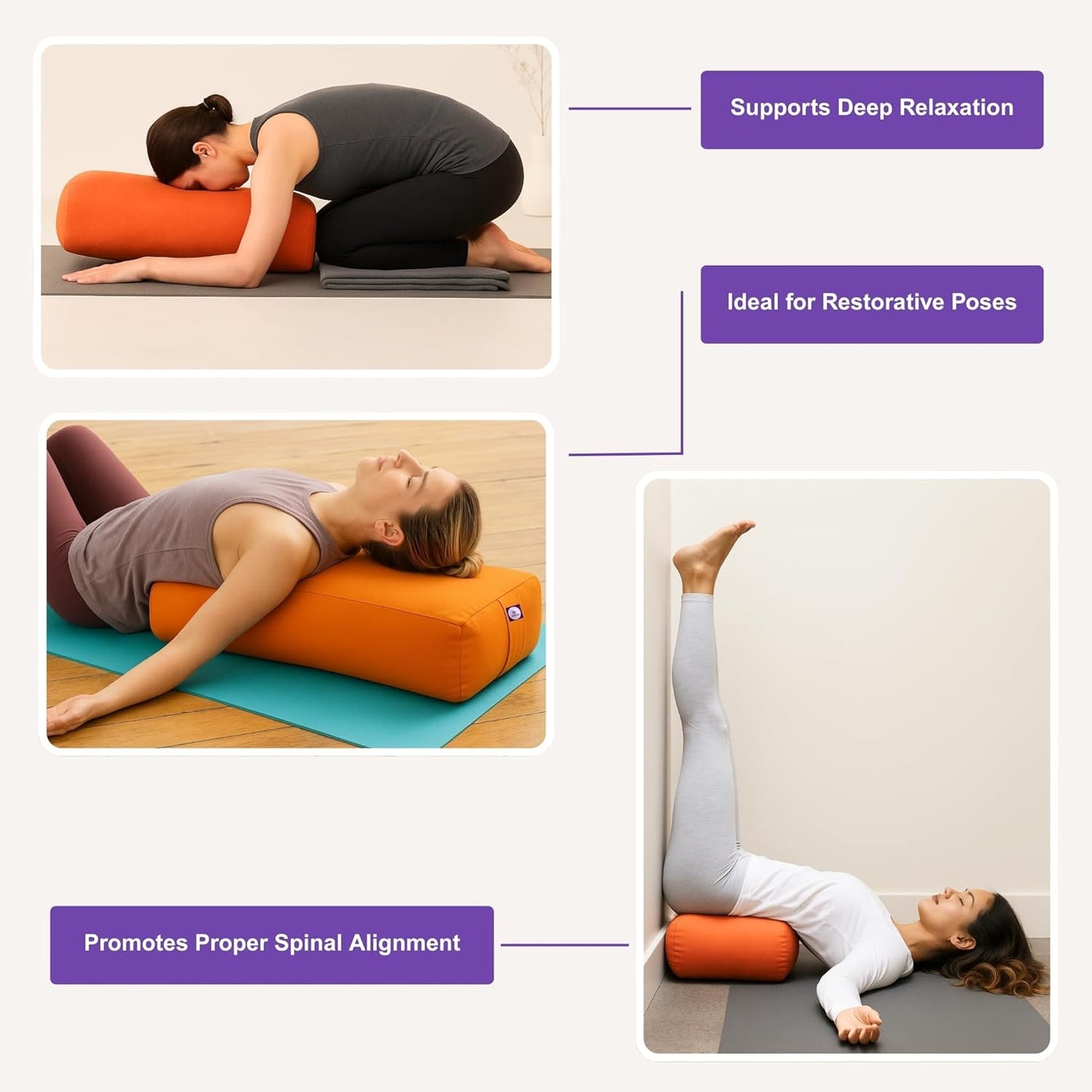 Rectangular Cotton Yoga Bolster, Yoga Pillow, Yoga Cushion, Yin yoga Bolster, Iyengar yoga bolster