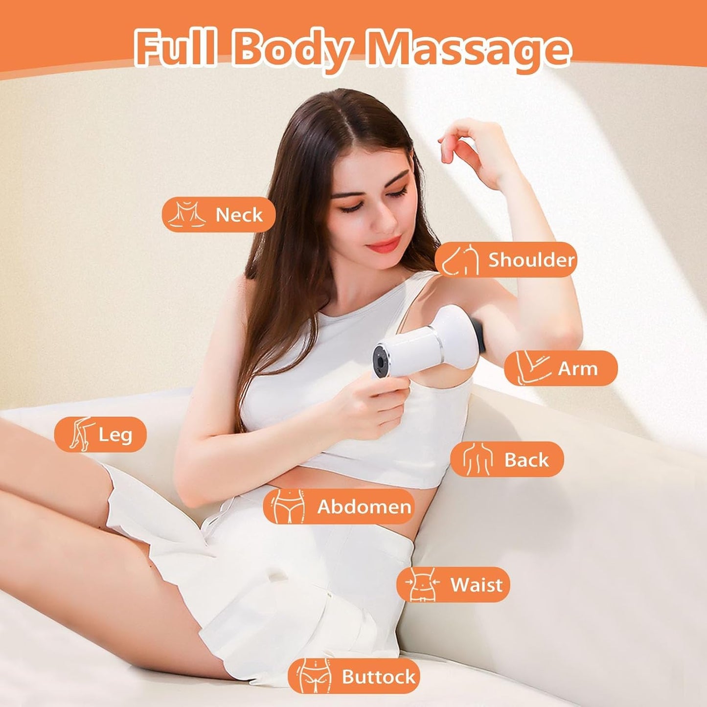 Cordless Body Massage Lymphatic Drainage Tool, 5-in-1 Handheld Body Sculpting Machine, Electric Cellulite Massager with 6 Speeds, Rechargeable & Portable Cellulite Roller for Thighs Butt Fat