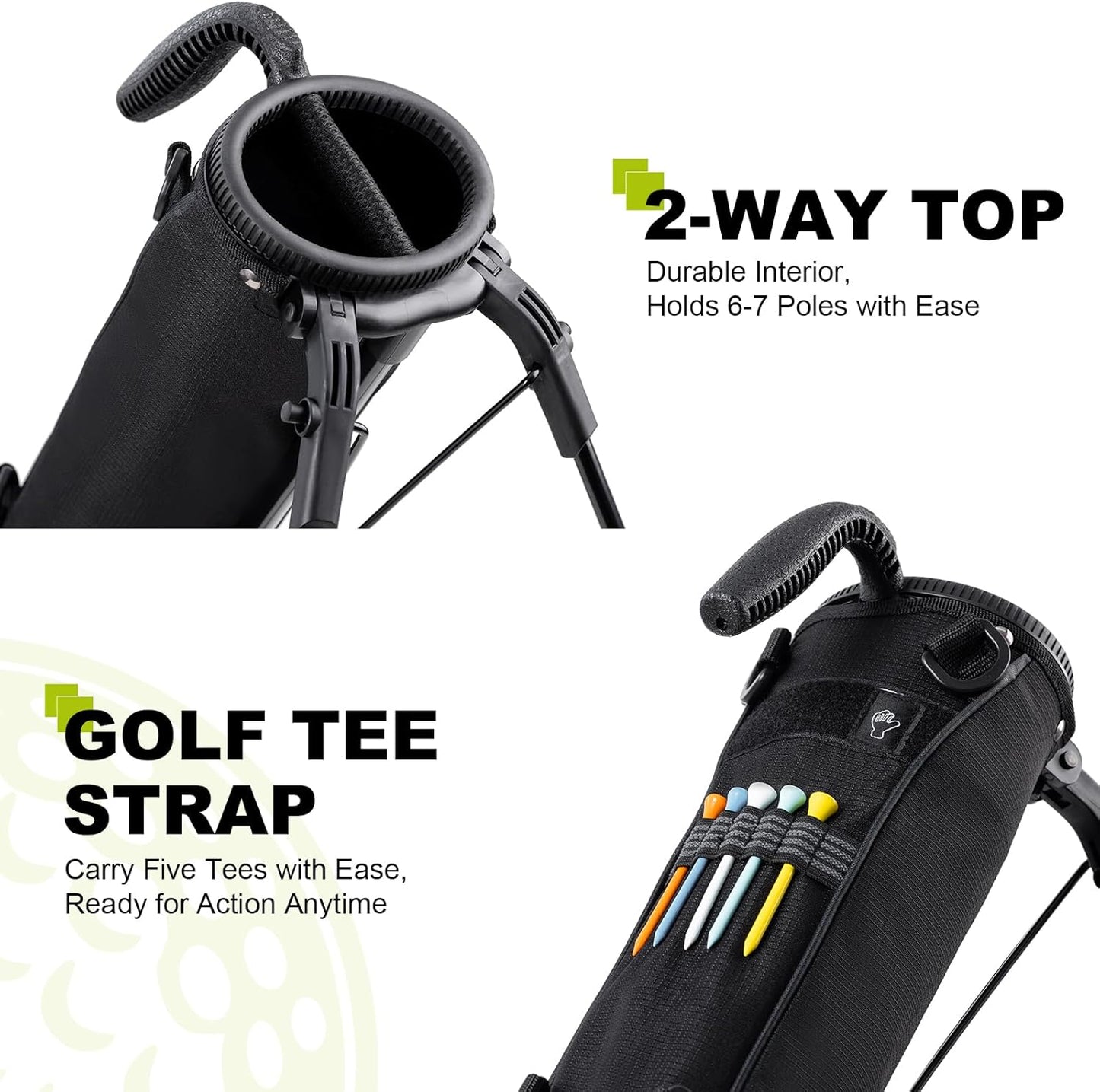 Golf Lightweight Stand Carry Bag– Easy to Carry and Durable Pitch n Putt Golf Bag for The Driving Range, Par 3 and Executive Courses–31.5 inches Tall