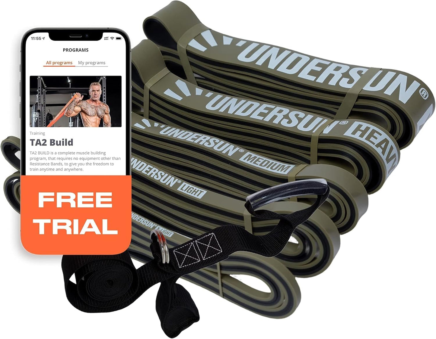 Undersun Resistance Bands for Working Out | Heavy Resistance Bands for Strength Training & Pull Up Assistance | Indoor/Outdoor, Gym, Home Exercise Bands Resistance